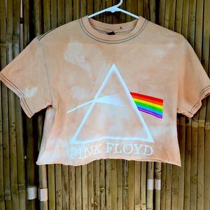 Tie dye Pink Floyd crop tee